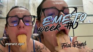 Vomit week´s final round. Whole steak puking