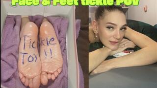 Face & feet POV: Watch her facial expressions and listen to her cute laughs as her gorgeous soles are tickled