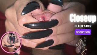 Black nails seduction...extreme closeup POV!! Peehole fuck and a some painful tapping!