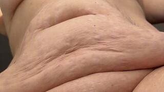 Slow Motion Hanging Tummy Fat Pussy Stretchmarks and Big Nipples