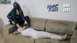Mummification, facesitting and foot smother (WMV VIDEO)