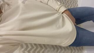 Pee in jeans and get wet in hoodie