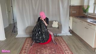 Mouth inflating my black Shosu Beach Ball
