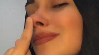 My sister-in-law and her first nasal display.
