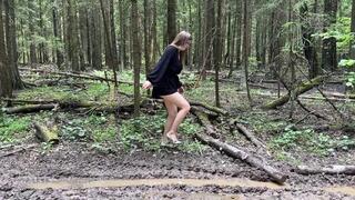 Casadei Blade forest jorney, high heels stuck, high heels ruined in mud, wrecked Casadei Blade pumps