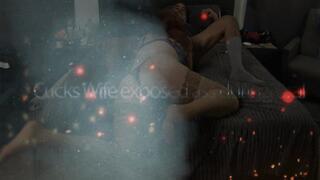 Cucks wife ass exposed during Blowjob