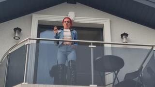 Heavy Smoker Cough Attack – Balcony Smoking, Gagging & Endless Spit