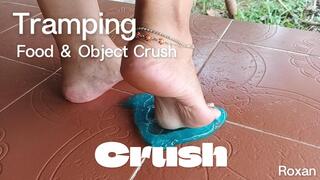 Crush and trample soft rubber with bare feet (3)