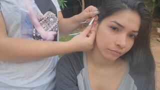 She's obsessed with my ear.