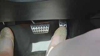 I go for a drive in my Hellcat! I start off wearing my sparkly gold ballet flats, but after a couple minutes I kick them off and drive barefoot!!