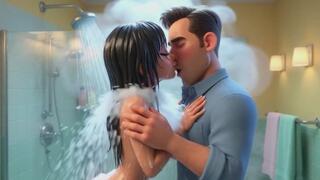 Stepfather and stepdaughter share secret motel passion after beach day flirt AI generated