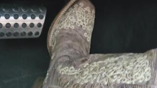 Come with me for a drive in my hellcat while I wear my fancy cowboy boots!! I drive fast!! I tease you for watching me drive too!!