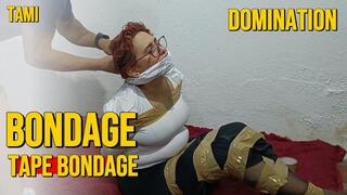 Man gags and ties a woman with a lot of tape (4)