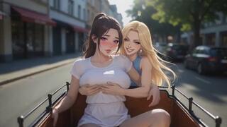 Public tits grabbing and groping