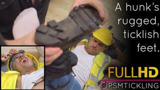 Construction worker Lucas foot-exposed HD