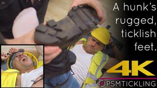 Construction worker Lucas foot-exposed 4K