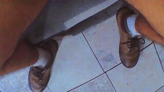 Wanking and Swoing off - Boxers, White Socks, Foot, Smoking, POV