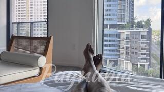 Spoiled Brat Teases Her Toe Slave from a Luxury High-Rise