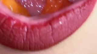 Goddess Enjoys Yummy Juicy Fruit