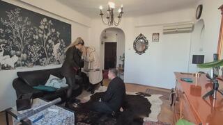 Goddess Samariel and Lexynoir - Boots worship and cleaning