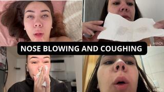 Full Day of Nose Blowing and Coughing Close-Up