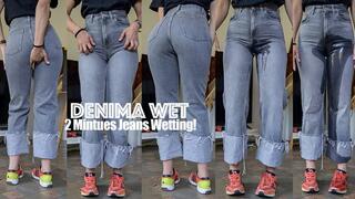 2-min-long wetting on purpose in my jeans and sneakers!