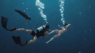 Deep Sea Breath Hold Challenge | Hand Controlled Underwater Intimacy & Weight Belt Play