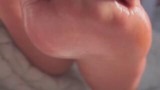Pretty barefoot ebony uses her soles to give footjob, Ebony feet worship, ebony soles POV