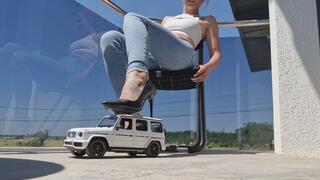 Sexy Denim Goddess – Riding My Mercedes AMG With My Ass And Heels