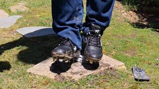 My Ex BFs Phone Stomped In My Metal Softball Cleats