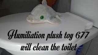 Humiliation plush toy 677 will clean the toilet