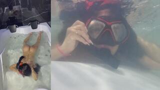 Mia in the jacuzzi Double view