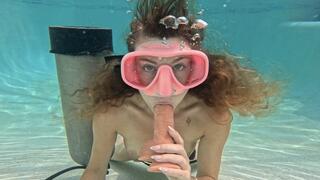 Private Pool Pussy Pleasing with Nathalia: Underwater Scuba Masterbation 1080p