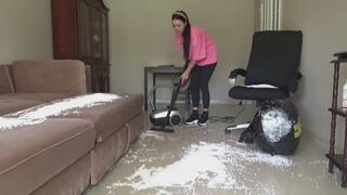 cleaning up foam balls
