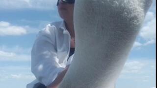 Would you like to sniff my white socks and lick my feet in the fresh air? Welcome!