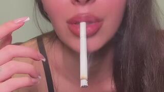 Countown JOI while smoking in leather pants and pushing your jewels with my heels