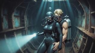 Shipwreck Underwater Passion | Full Scuba Gear & Deep Wreck Intimacy