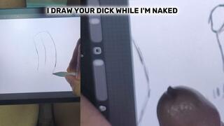 POV Naked Man Draws Huge Cock Then Jerks Off to Full Hard Erection