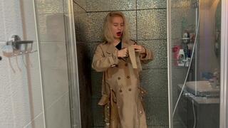 Messy and Wet in Cloak! Then Ripping It!