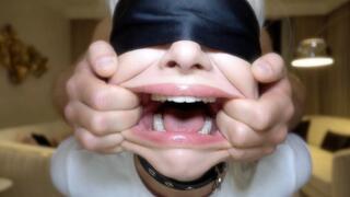 Master Stretches Her Mouth & Gropes Her Tits While Destroying Her Ass