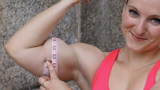 Flexabella Measuring Huge Bicep Peaks!