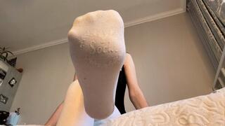 Taking off my sweaty socks!
