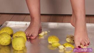 Bare Feet Apple Crush - 4K MP4
