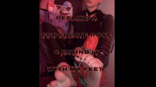 Peeling A Chocolate Rose & Eating It With My Feet!
