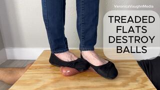 New Treaded Flats Break-In: Goddess Veronica Crushes & Marks His Cock & Balls