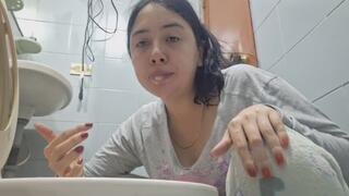 vomiting in the toilet at night