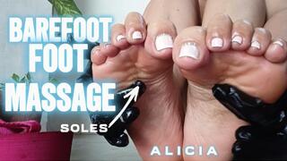 Giving herself a massage on her feet (2)