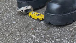 My Heavy New Rock Boots Destroy Hot Wheels Toy Cars