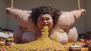 SSBBW Forced Feeding Overload - Bondage & Extreme Vomiting Humiliation