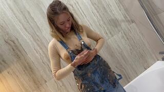 Bananas, Pudding, Coffee! Ripping denim Overalls!